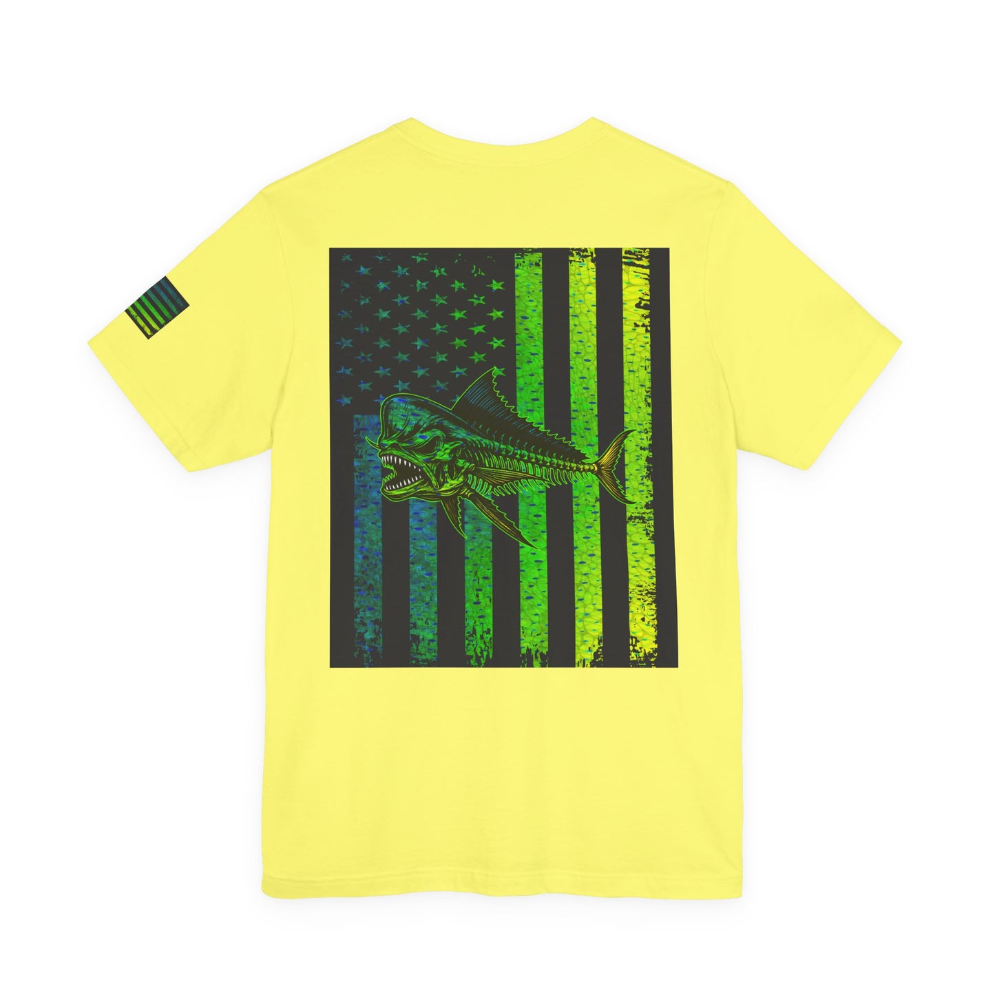 Mahi Mahi Skin Grunge American Flag Tee, Patriotic USA Shirt, Vintage American Flag