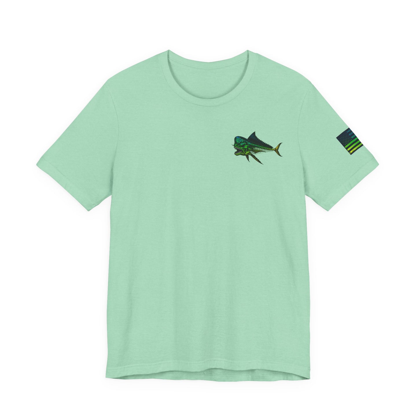 Mahi Mahi Skin Grunge American Flag Tee, Patriotic USA Shirt, Vintage American Flag