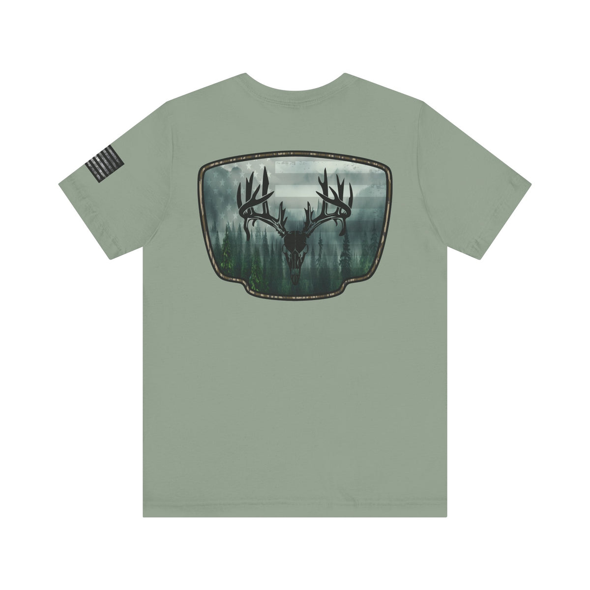 Deer Skull Forest Flag Hunting Tee