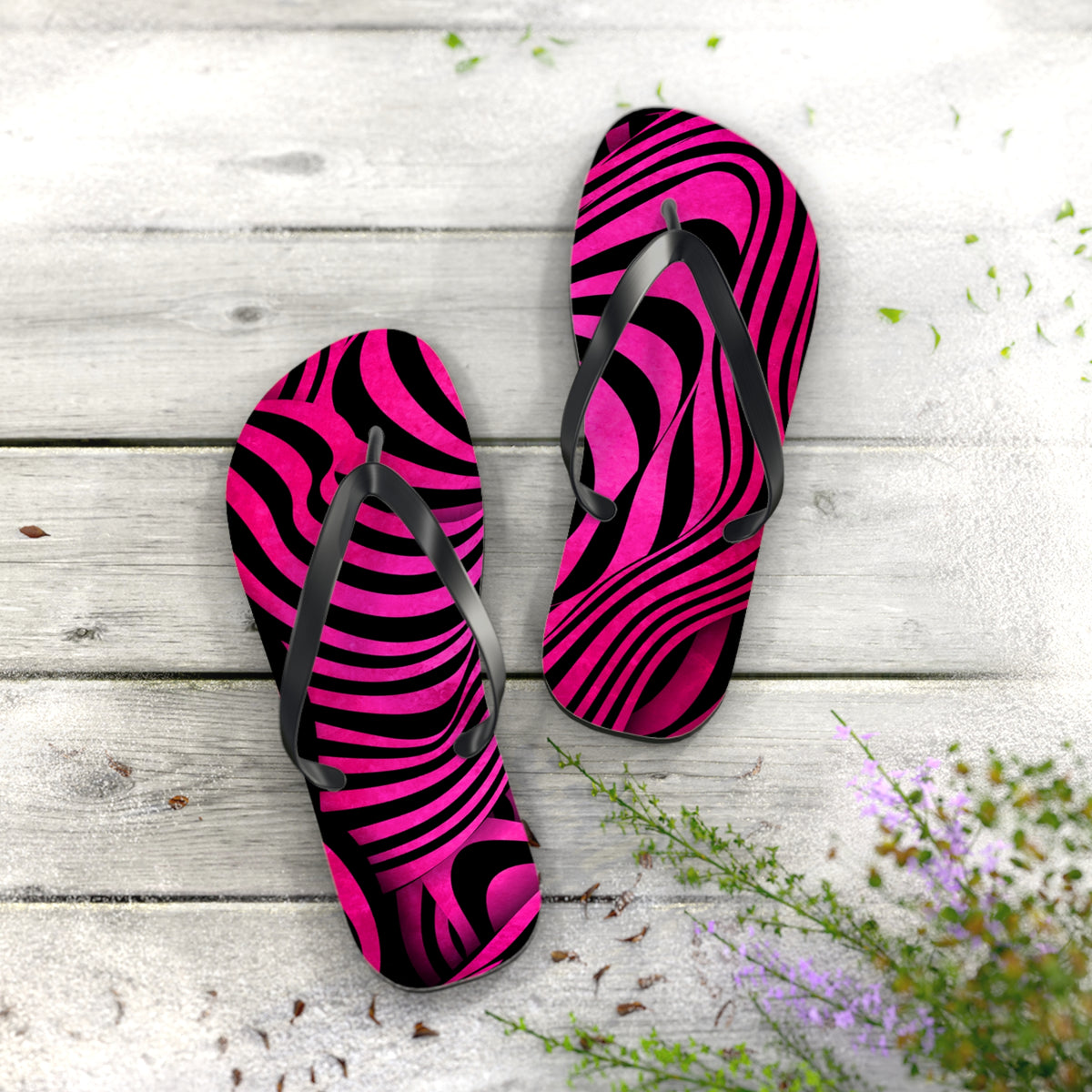 Stylish Zebra Print Flip Flops, Trendy Summer Sandals, Beach Footwear, Vacation Slippers, Poolside Essentials