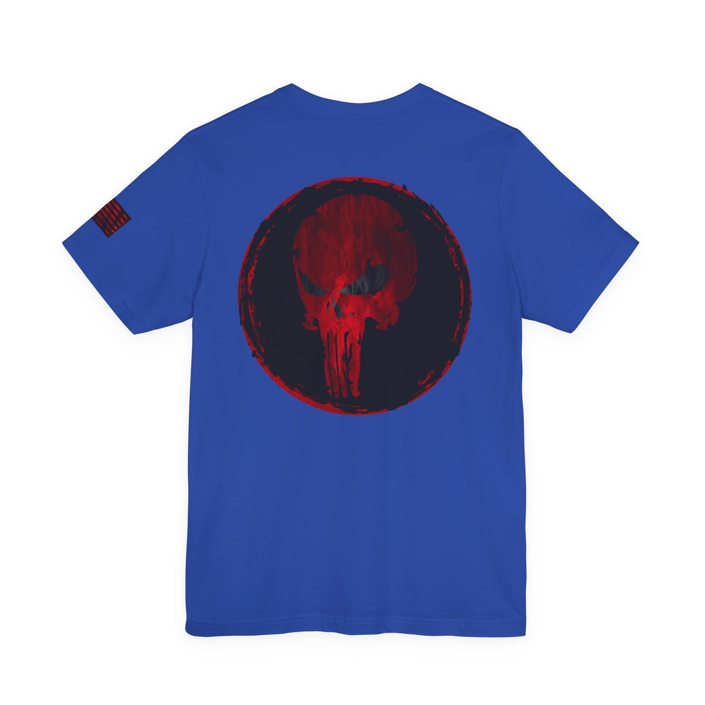 Punisher Skull Red Grunge Distressed Design – Tactical Graphic Art for Shirts, Decals, and Merch