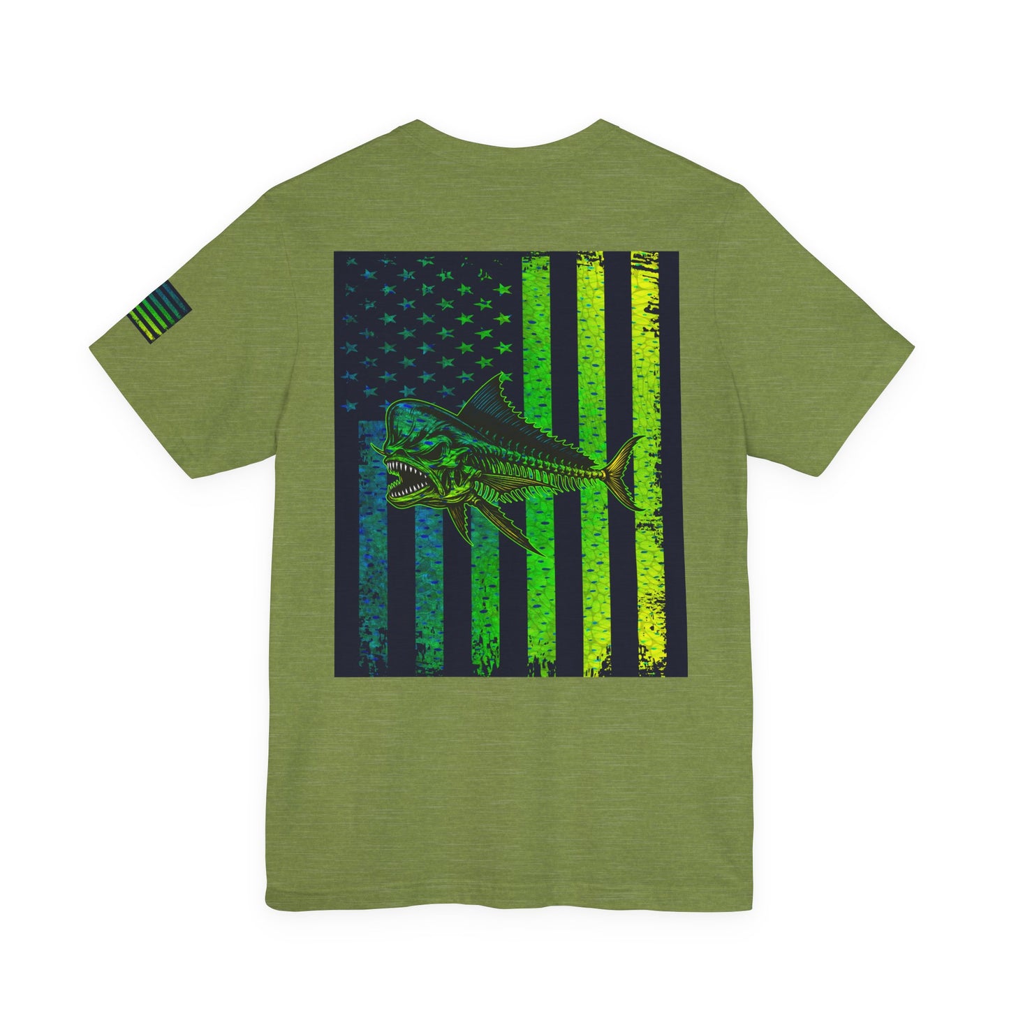 Mahi Mahi Skin Grunge American Flag Tee, Patriotic USA Shirt, Vintage American Flag