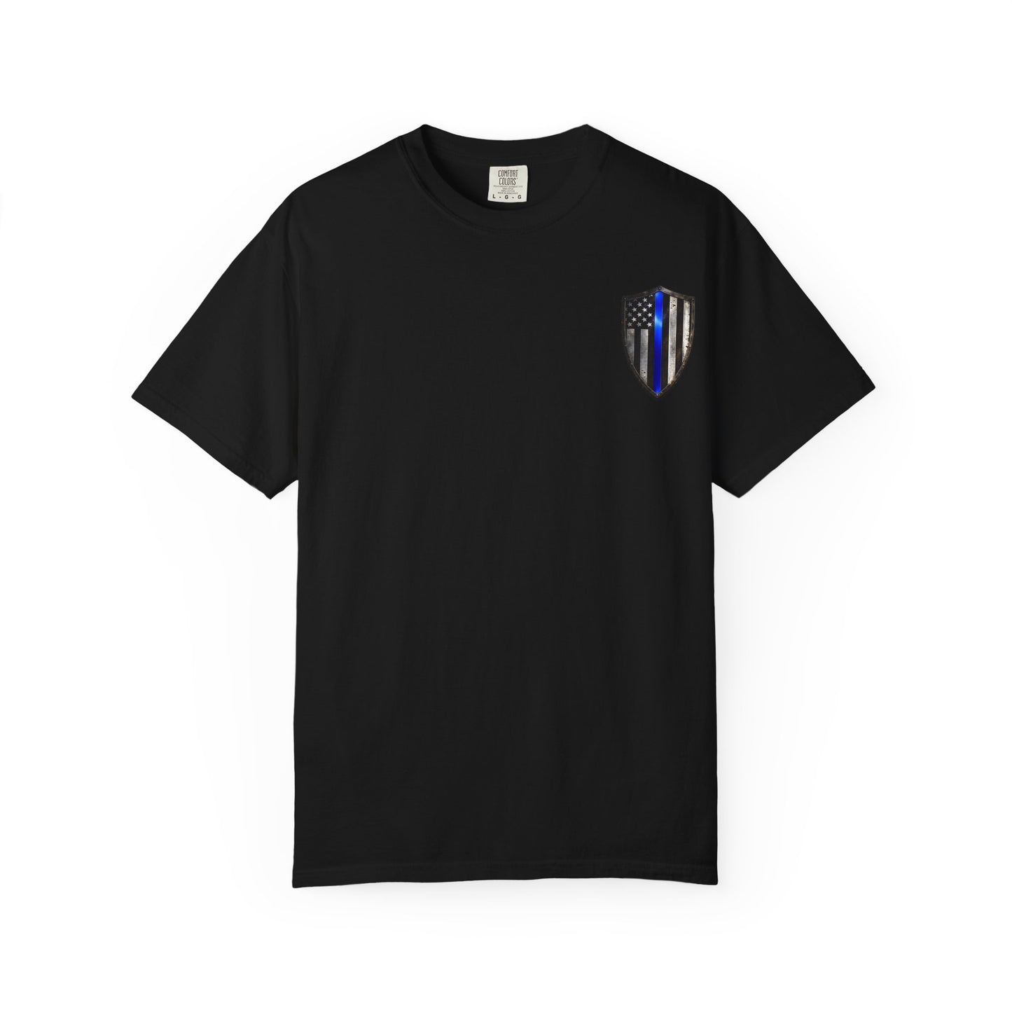 Thin Blue Line Skull T-Shirt — American Flag Police Support Tee