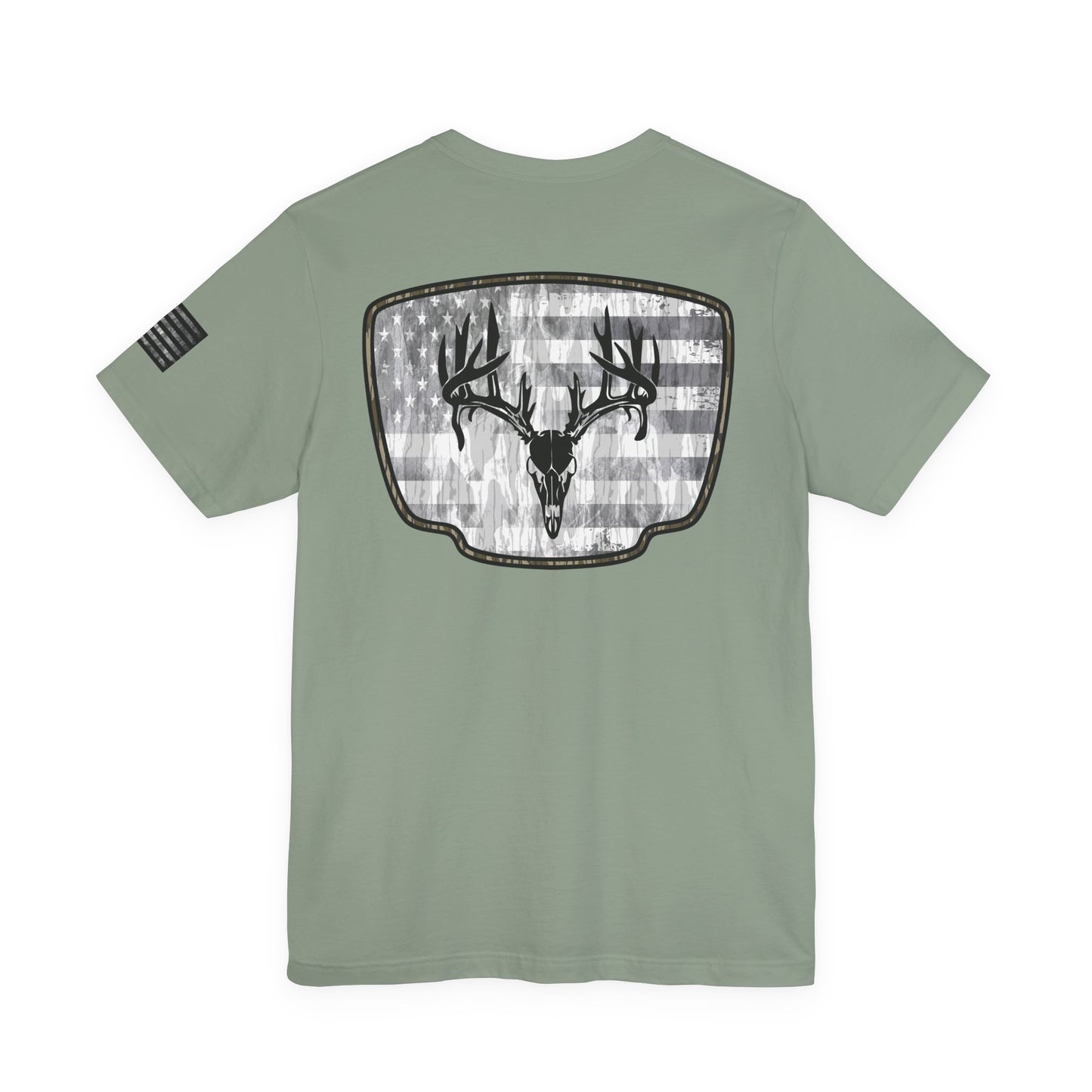 Patriotic Deer Skull Antler Hunting T-Shirt