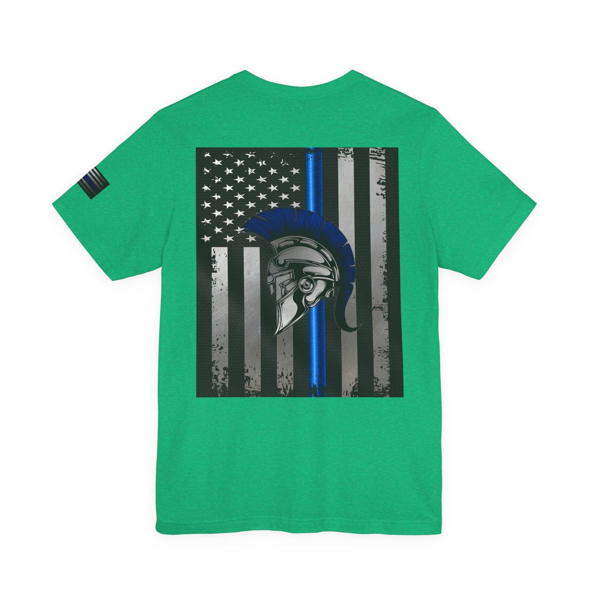 Spartan Thin Blue Line American Flag T-Shirt – Honor & Valor Police Tribute Tee