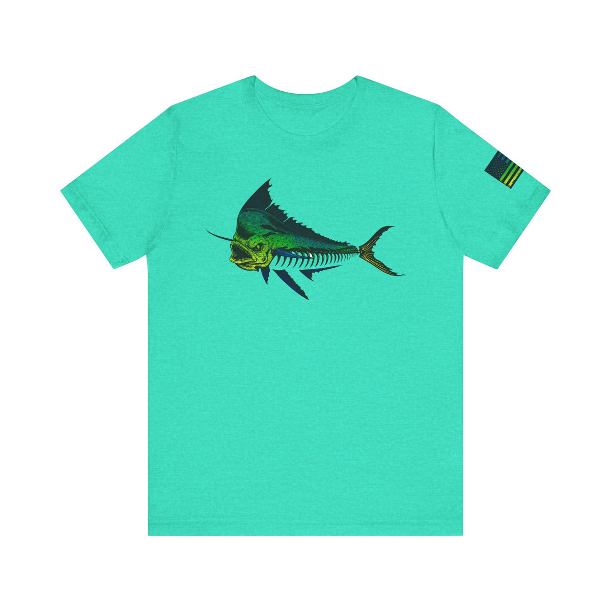 Mahi Angler Grunge American Flag Tee, Patriotic USA Shirt, Vintage American Flag