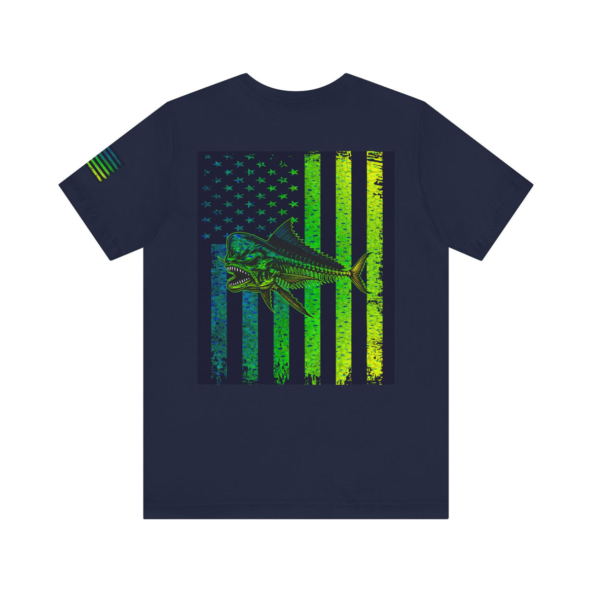 Mahi Mahi Skin Grunge American Flag Tee, Patriotic USA Shirt, Vintage American Flag