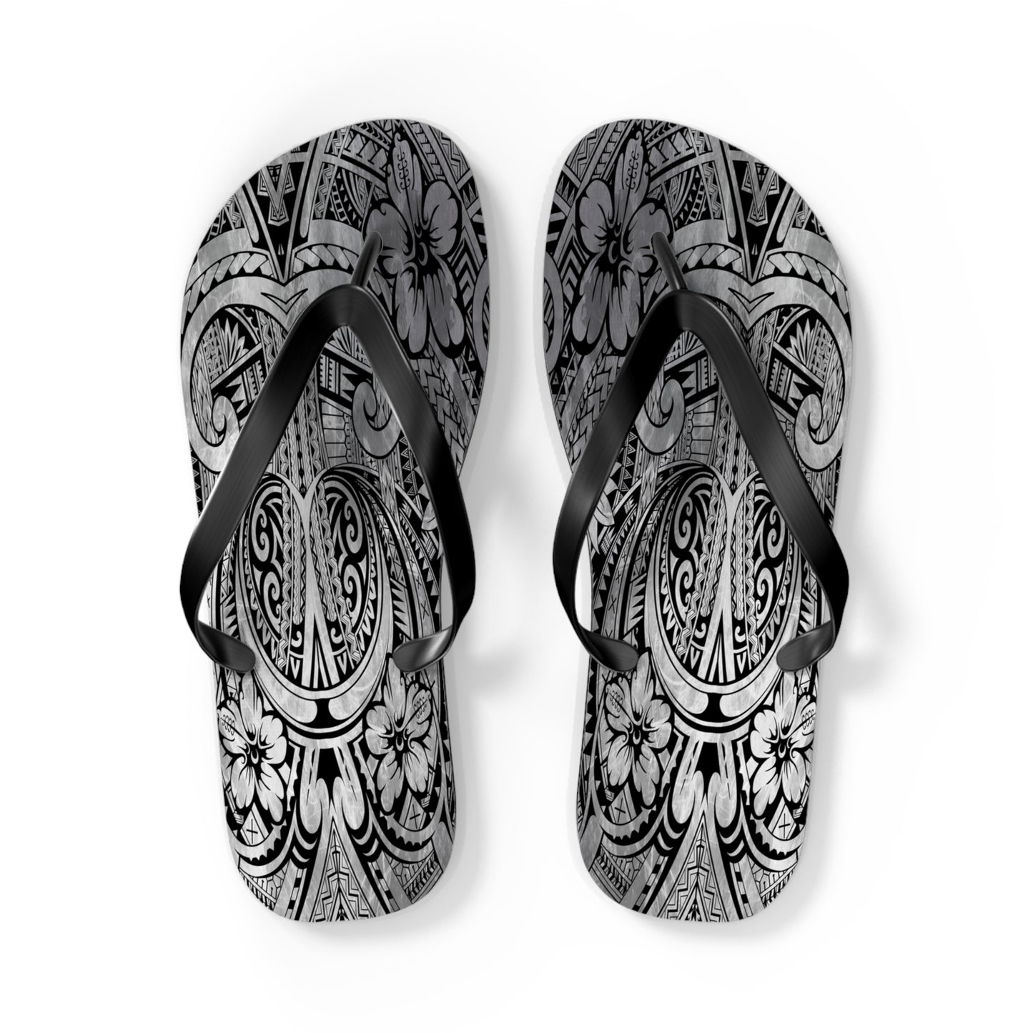 Polynesian Storm Flip Flops - Beach Vibes, Summer Sandals, Festival Footwear, Unique Gift, Vacation Essentials