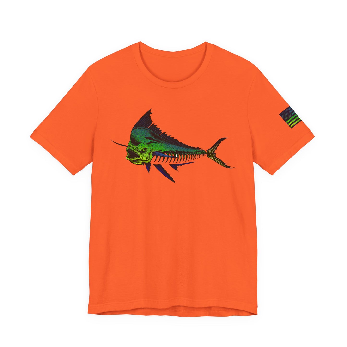 Mahi Angler Grunge American Flag Tee, Patriotic USA Shirt, Vintage American Flag