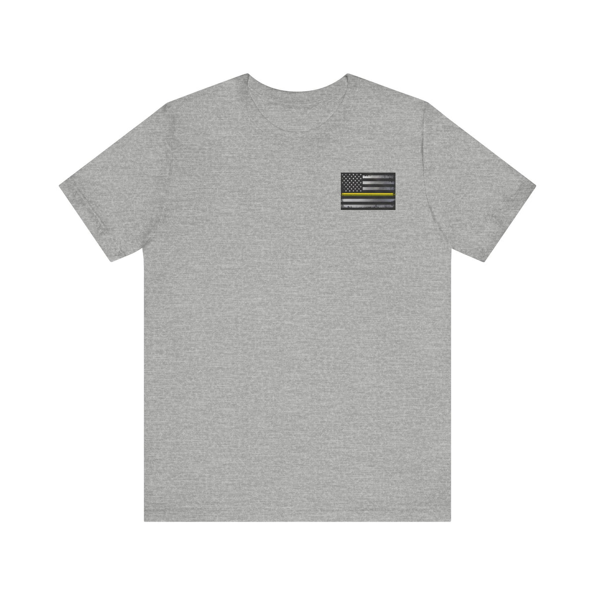 Thin Yellow Line American Flag Skull Tee