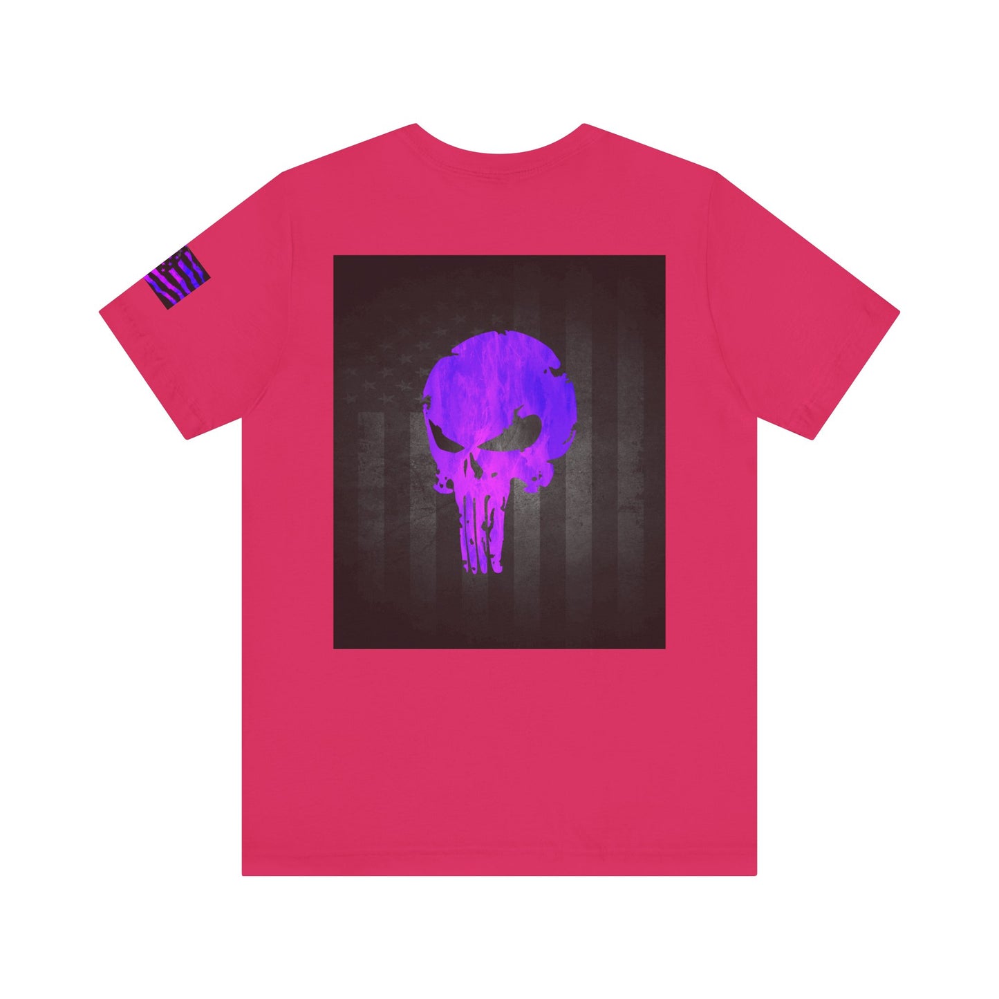 Purple Grunge Punisher Skull – Neon Grunge Vigilante Graphic for Shirts, Decals & Prints