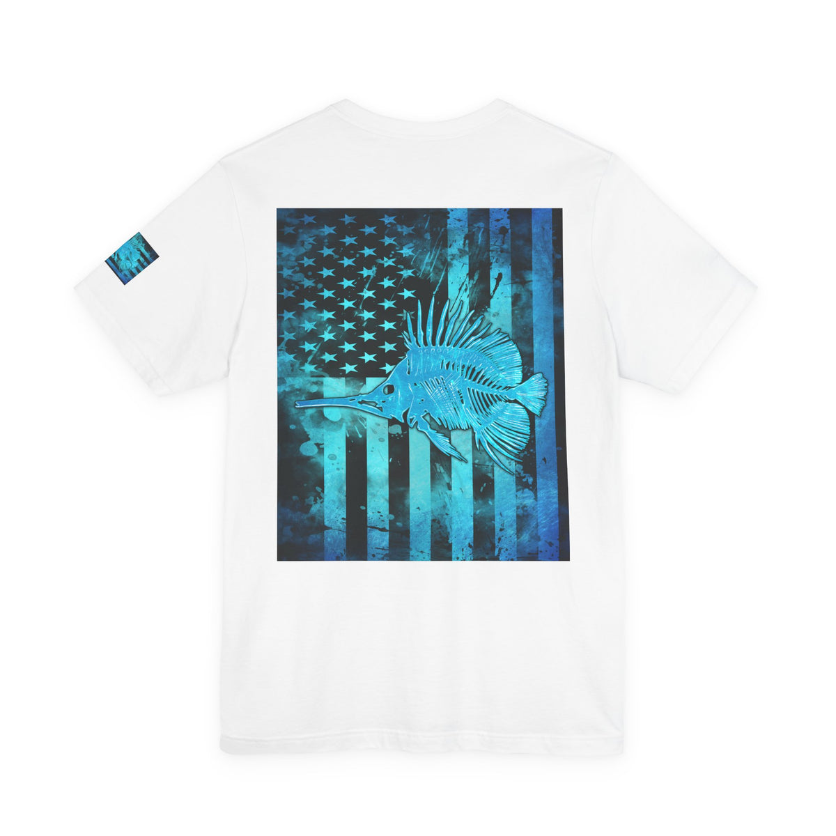 Fishing Angler American Flag Tee, Patriotic USA Shirt, Vintage American Flag
