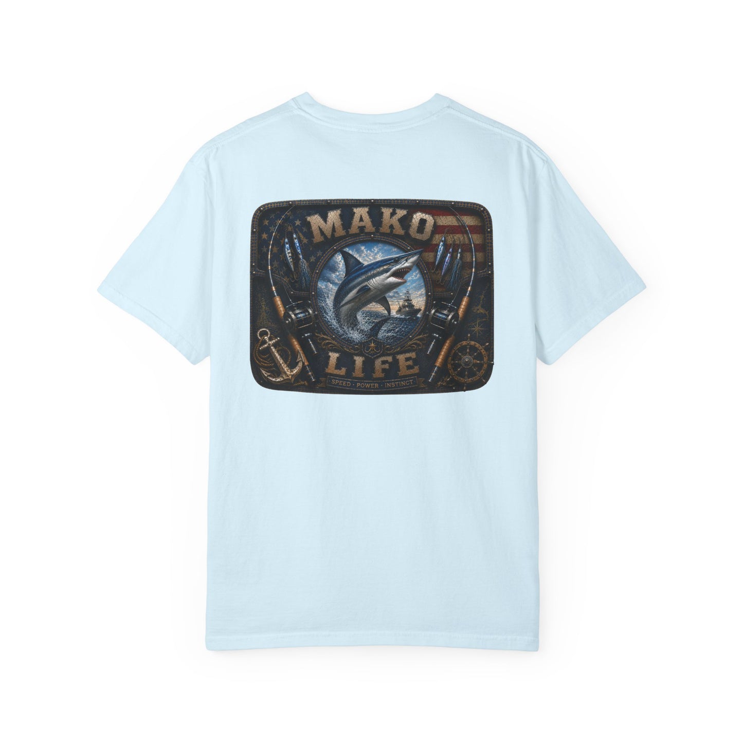 Mako Life T-Shirt — Vintage Marlin & Anchor Fishing Tee