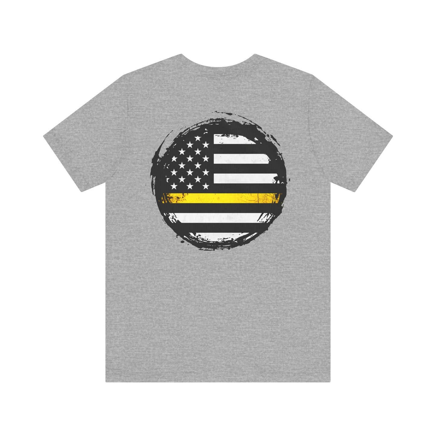Thin Yellow Line American Flag Tee, Dispatcher Gift, Unisex T-Shirt, 911 Operator Shirt, Patriotic Graphic Tee
