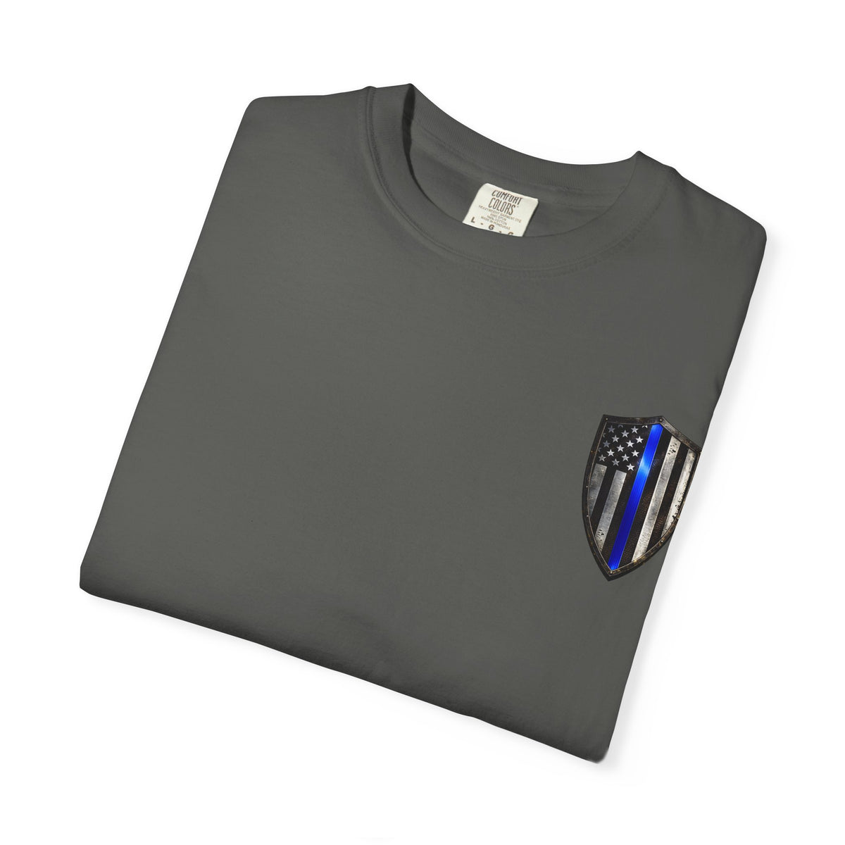 Thin Blue Line Skull T-Shirt — American Flag Police Support Tee