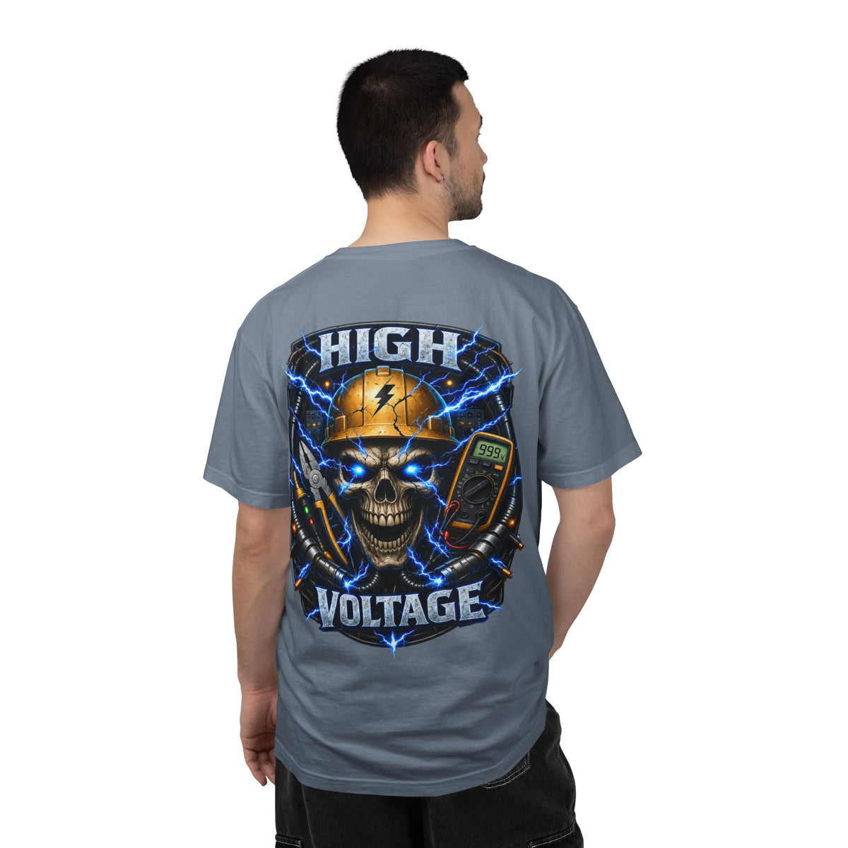 High Voltage Skull T-Shirt — Electrician Safety Graphic Tee