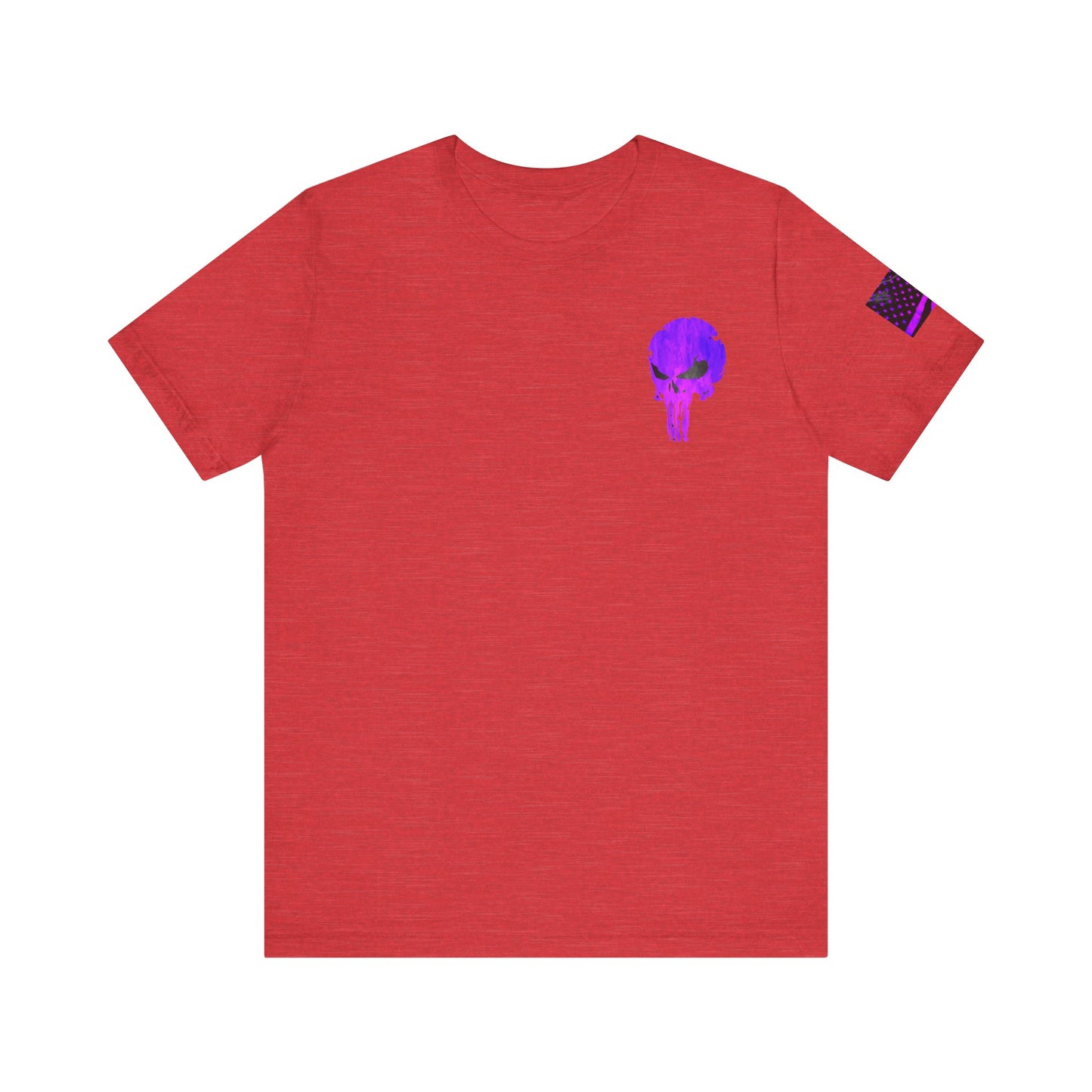 Purple Grunge Punisher Skull – Neon Grunge Vigilante Graphic for Shirts, Decals & Prints