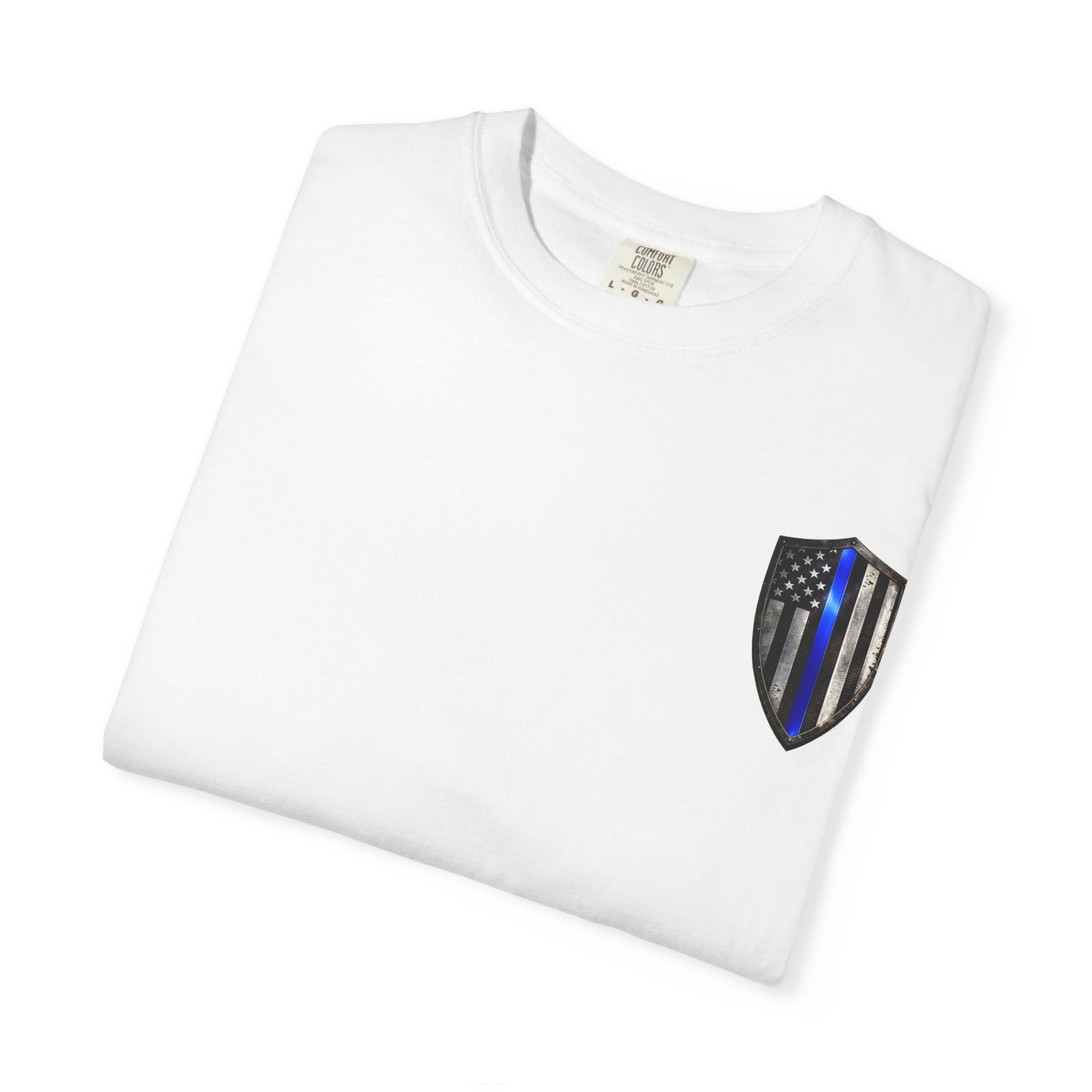 Thin Blue Line Skull T-Shirt — American Flag Police Support Tee
