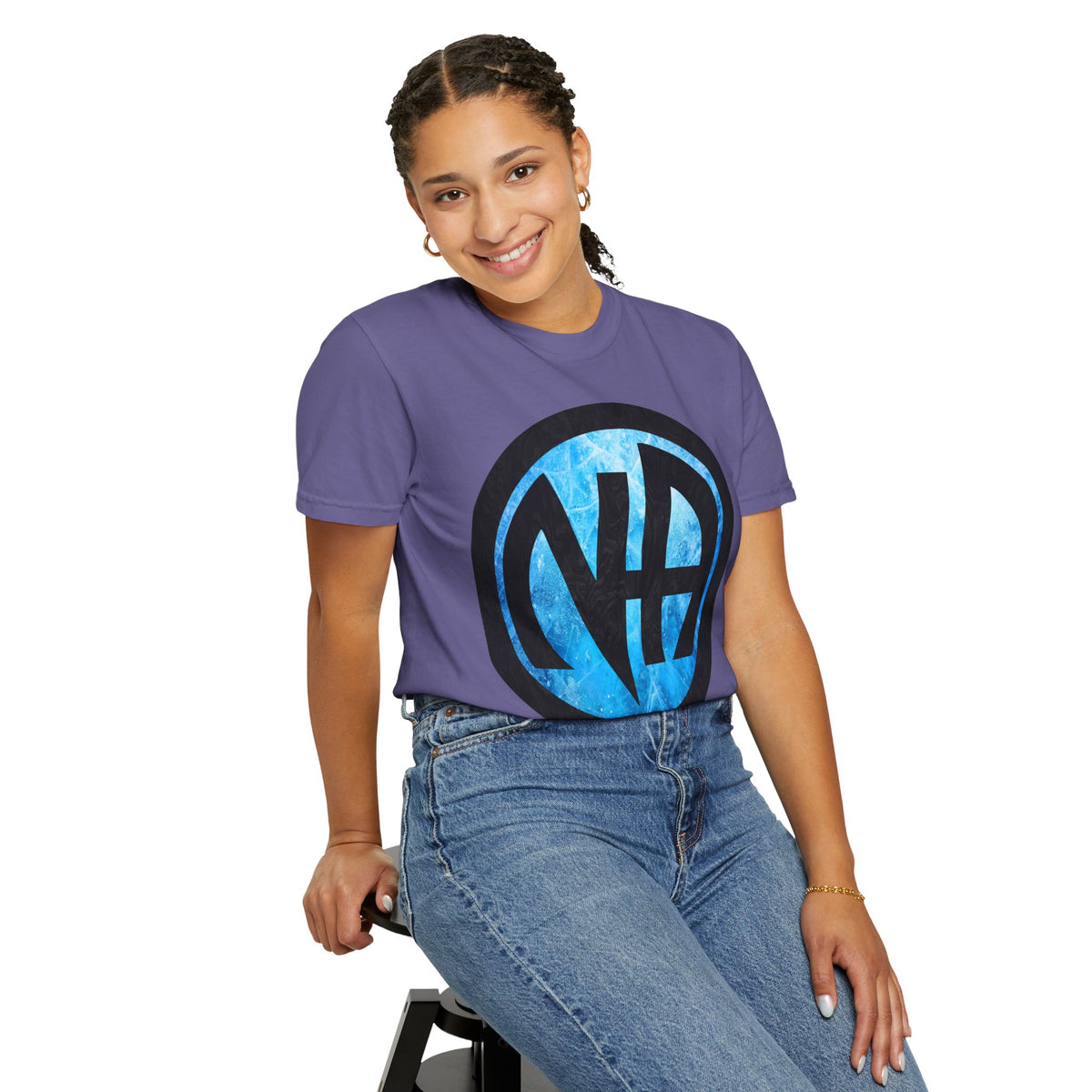 Narcotics Anonymous NA Logo – Blue Ice & Black Recovery Symbol Art T-Shirt, Recovery T-Shirt