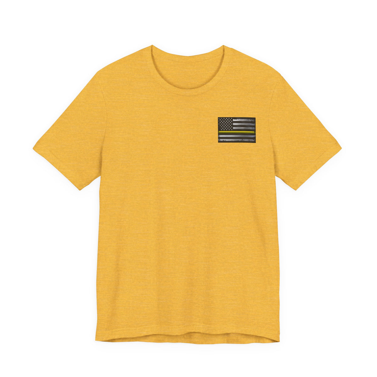Thin Yellow Line American Flag Skull Tee