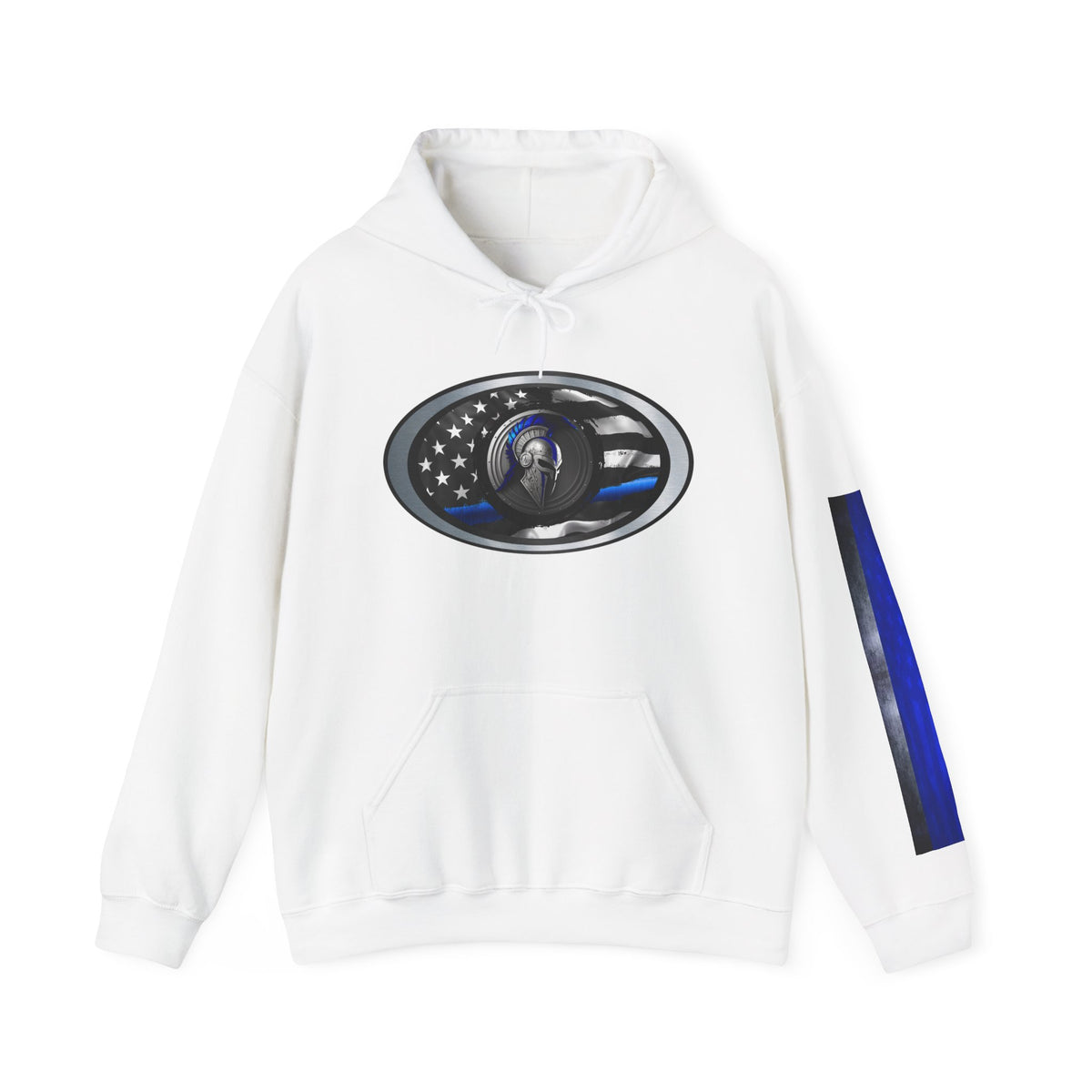 Spartan Hoodie, Thin Blue Line, American Flag, Patriotic Hoodie, Police Officer Gift, Law Enforcement Apparel
