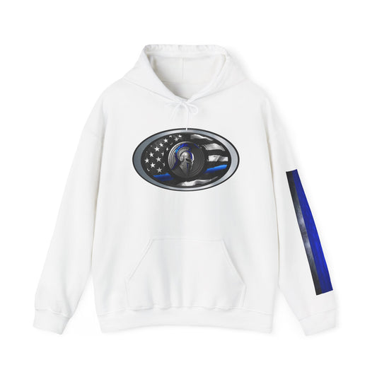 Spartan Hoodie, Thin Blue Line, American Flag, Patriotic Hoodie, Police Officer Gift, Law Enforcement Apparel