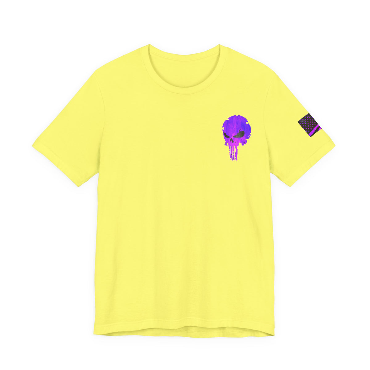 Purple Grunge Punisher Skull – Neon Grunge Vigilante Graphic for Shirts, Decals & Prints