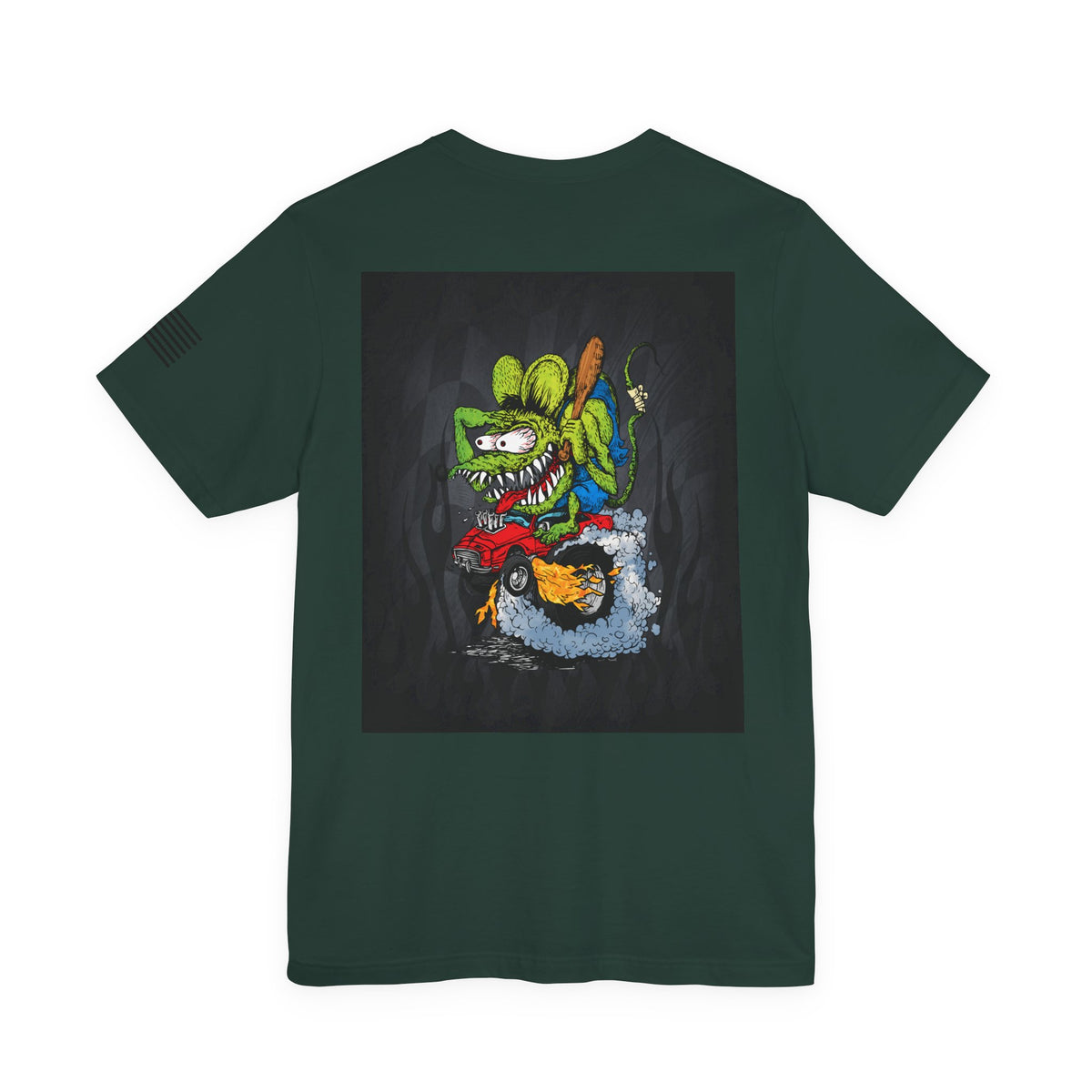 Rat Fink Monster Hot Rod Burnout – Wild Cartoon Drag Racer Tee