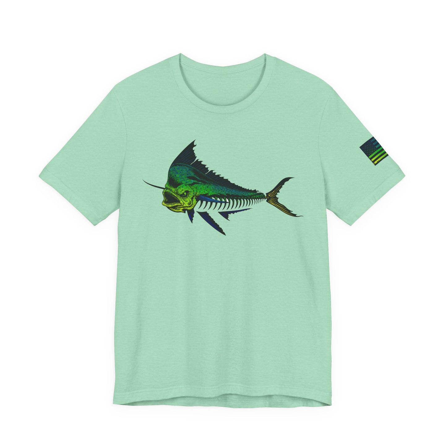Mahi Angler Grunge American Flag Tee, Patriotic USA Shirt, Vintage American Flag