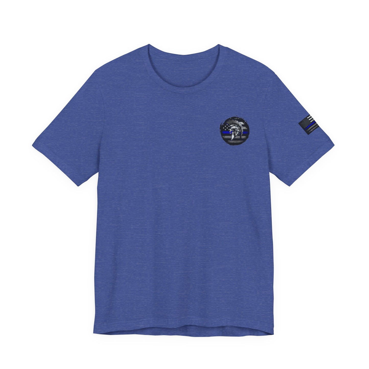 Spartan Thin Blue Line American Flag T-Shirt – Honor & Valor Police Tribute Tee