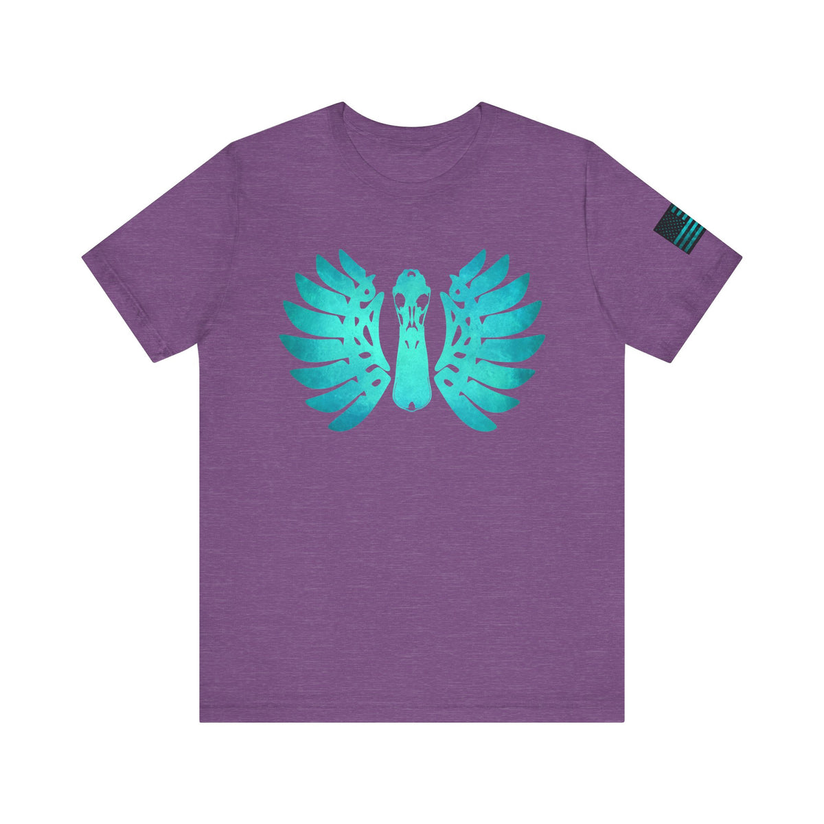 Duck Skull Wings T-Shirt – Ice Blue Bone-Wing Design, 100% Airlume Cotton Hunting Tee, Breathable & Durable Outdoor Shirt