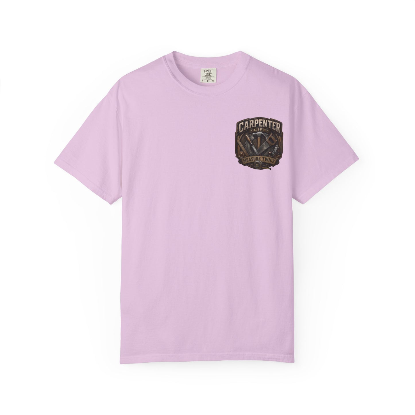 Carpenter Life T-Shirt – 'Measure Twice' Vintage Tool Emblem