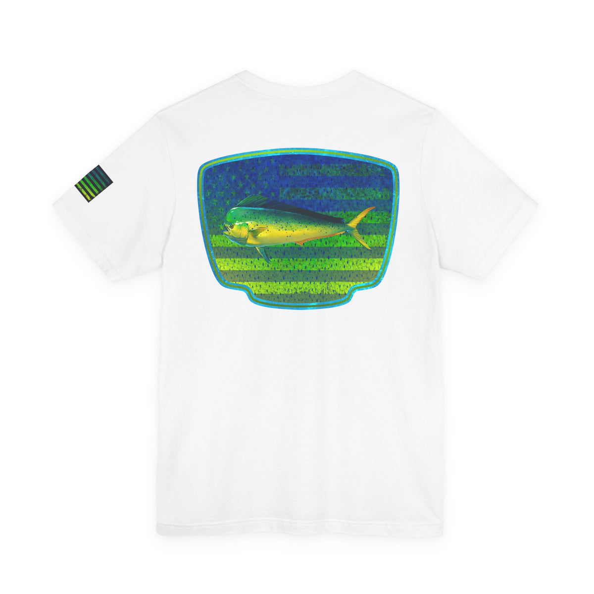Mahi Mahi American Flag Fishing T-Shirt – Bold Offshore Graphic Tee