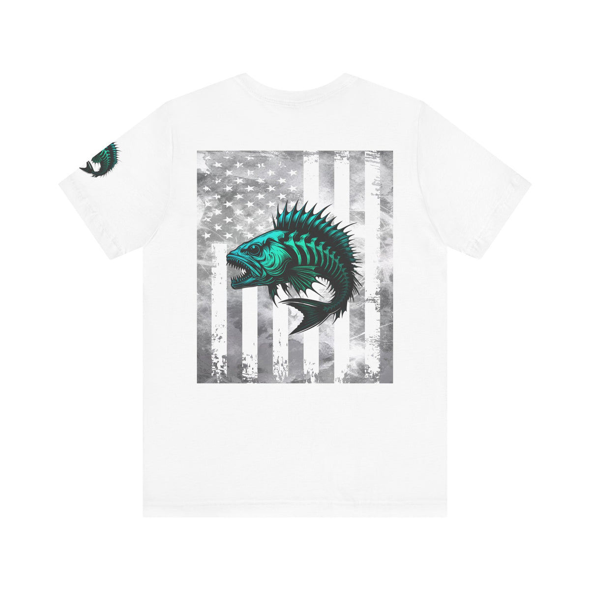 Fishing Grunge American Flag Tee, Patriotic USA Shirt, Vintage American Flag