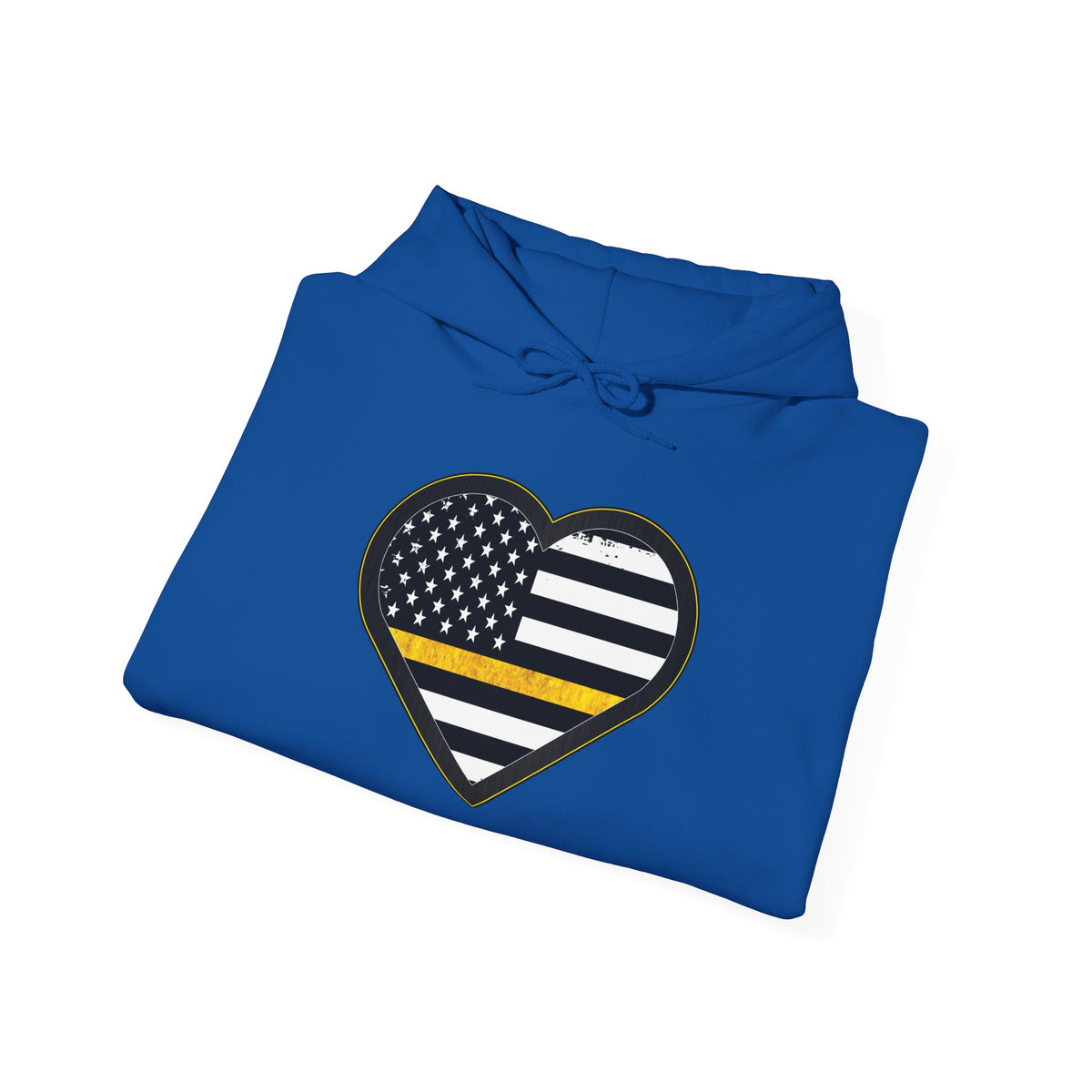 911 Dispatcher Thin Yellow Line American Flag Heart Hoodie, Dispatcher Hooded Sweatshirt, First Responder Gift, Patriotic