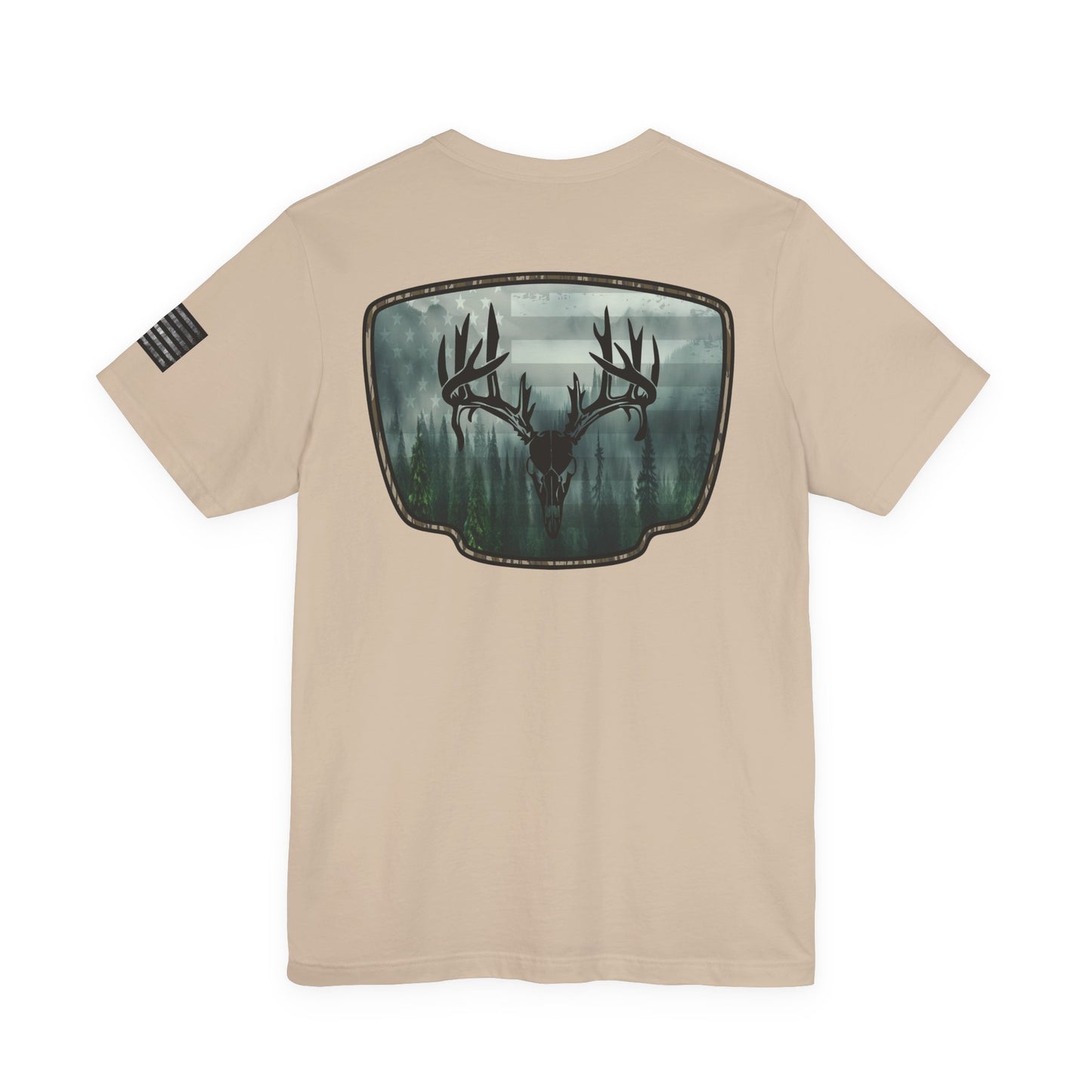 Deer Skull Forest Flag Hunting Tee