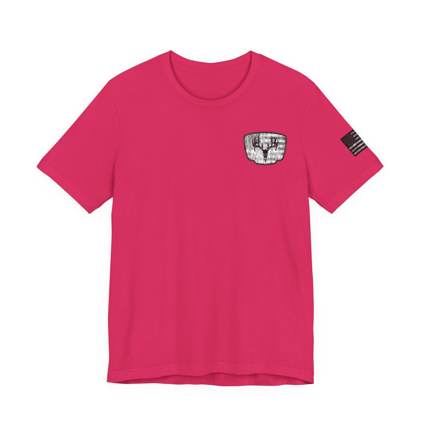 Patriotic Deer Skull Antler Hunting T-Shirt