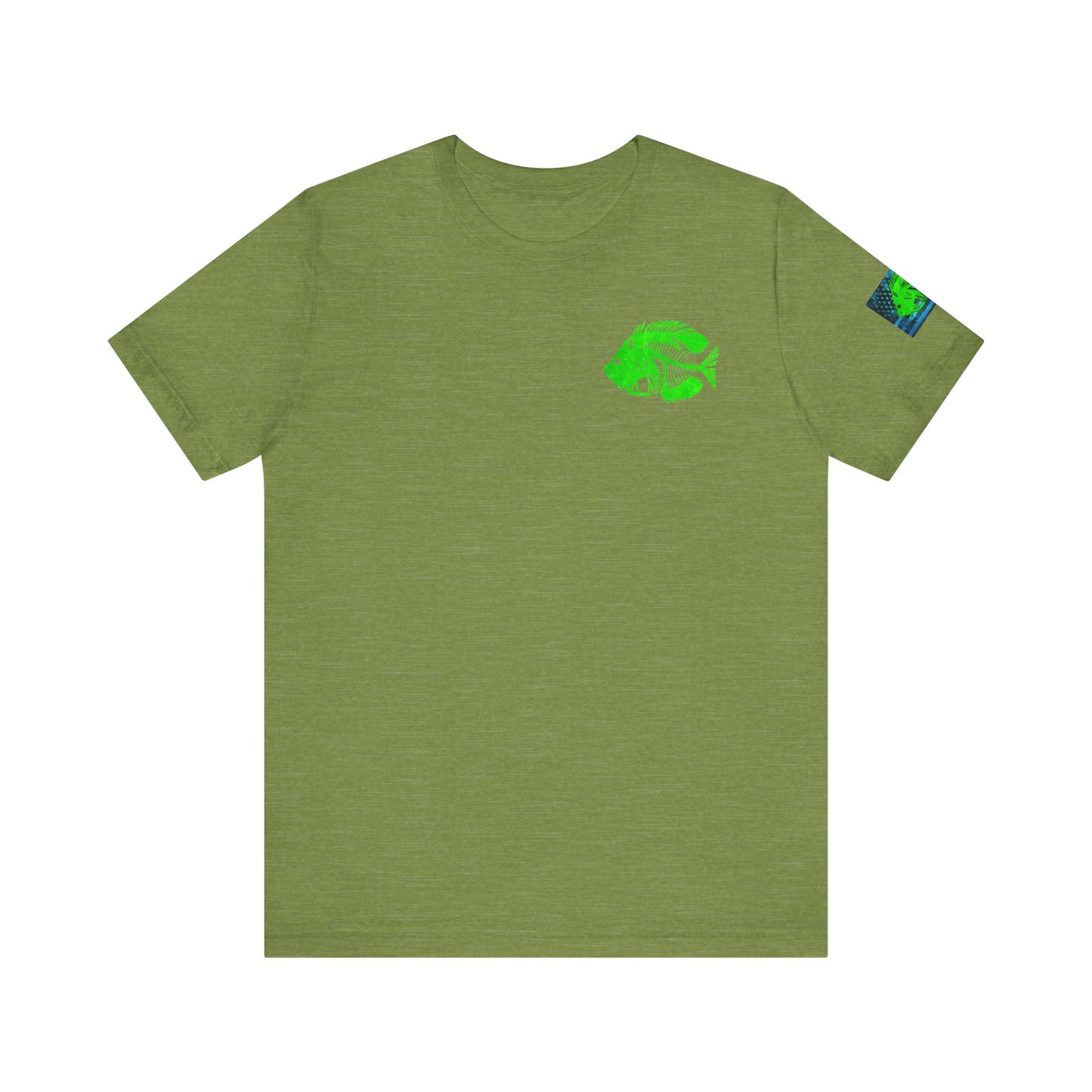 Green Pearch Angler Grunge American Flag Tee, Patriotic USA Shirt, Vintage American Flag