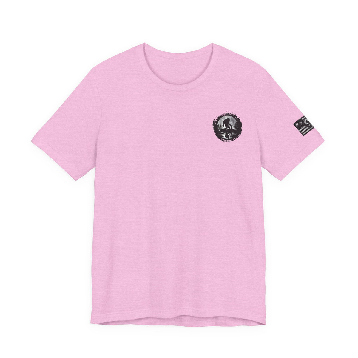 Bigfoot American Flag Adventure-Ready Unisex Tee, Perfect for Campouts, Gifts, Outdoor Wear