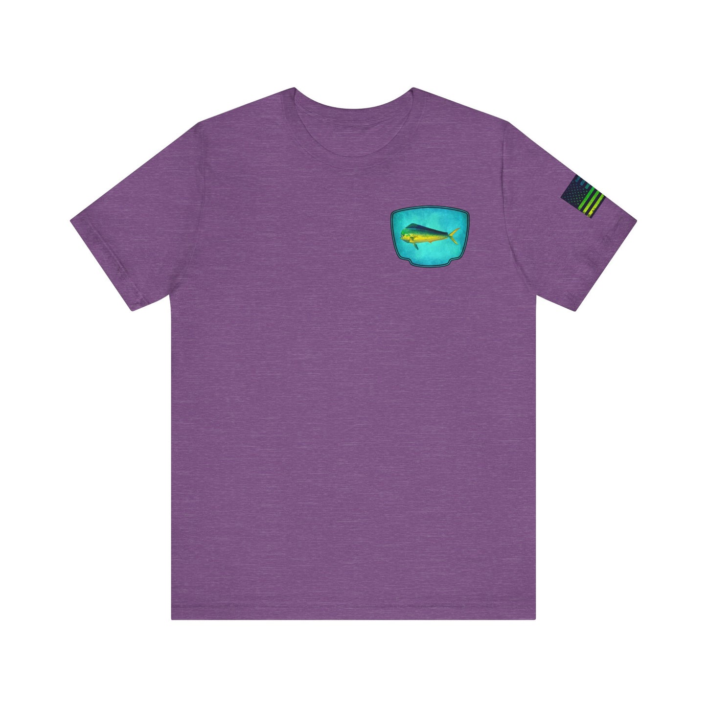 Vibrant Mahi Mahi Badge Tee – Ocean-Inspired Saltwater Fishing Shirt for Men