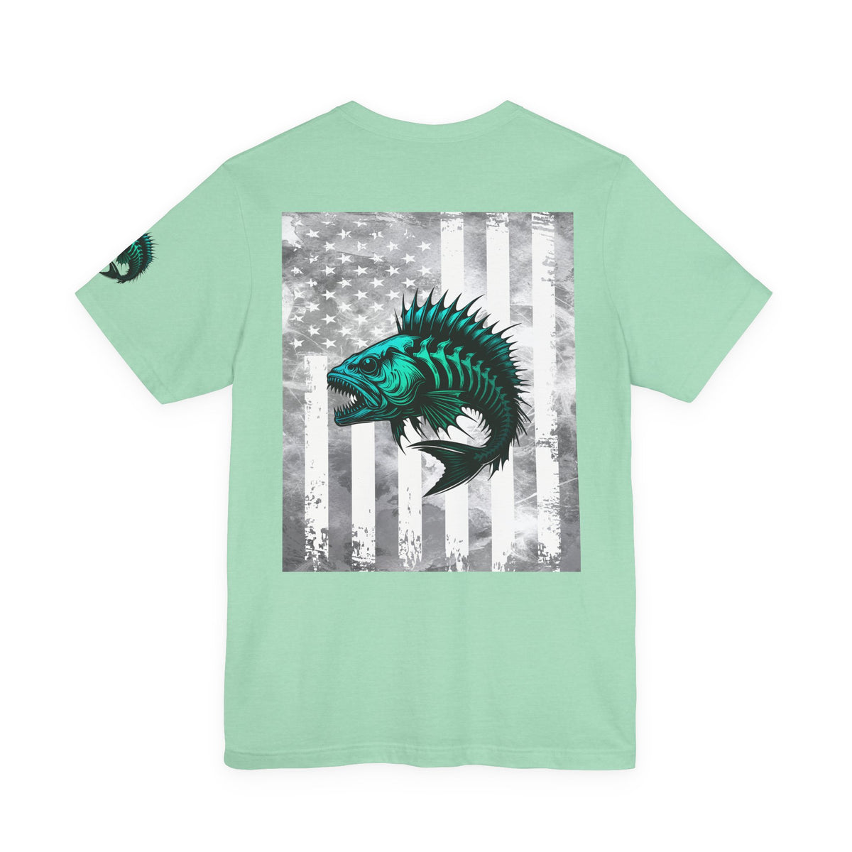 Fishing Grunge American Flag Tee, Patriotic USA Shirt, Vintage American Flag