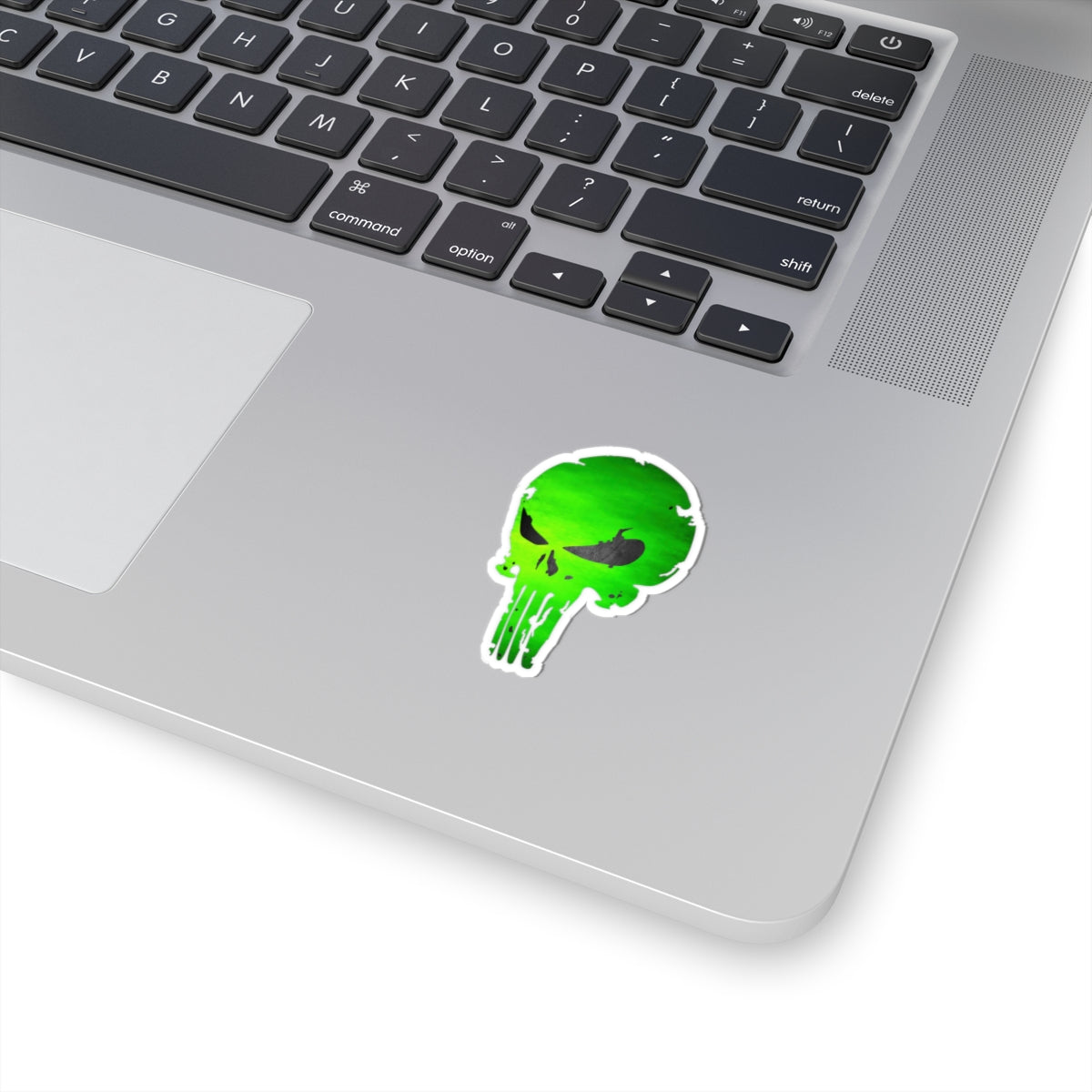 Green Distressed Skull Warrior Sticker – Bold Urban Graphic for Laptops, Water Bottles & More