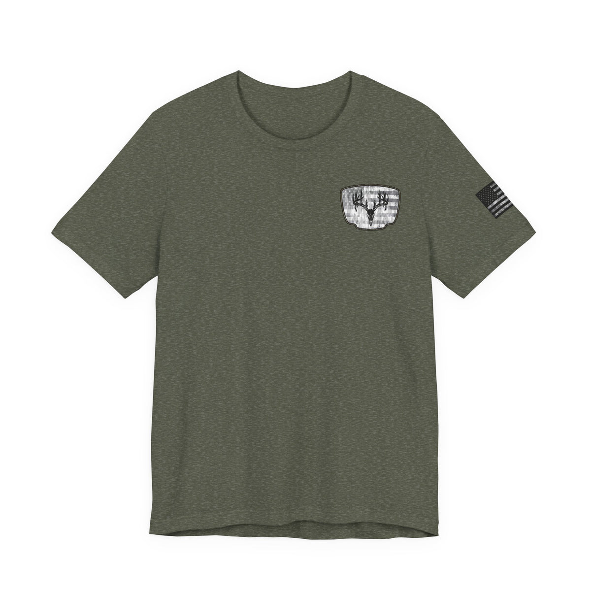 Patriotic Deer Skull Antler Hunting T-Shirt