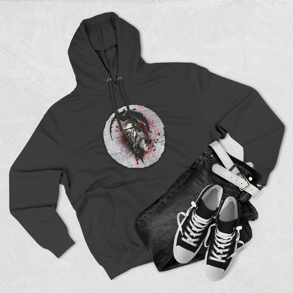 Three-Panel Fleece Hoodie Spartan Warrior