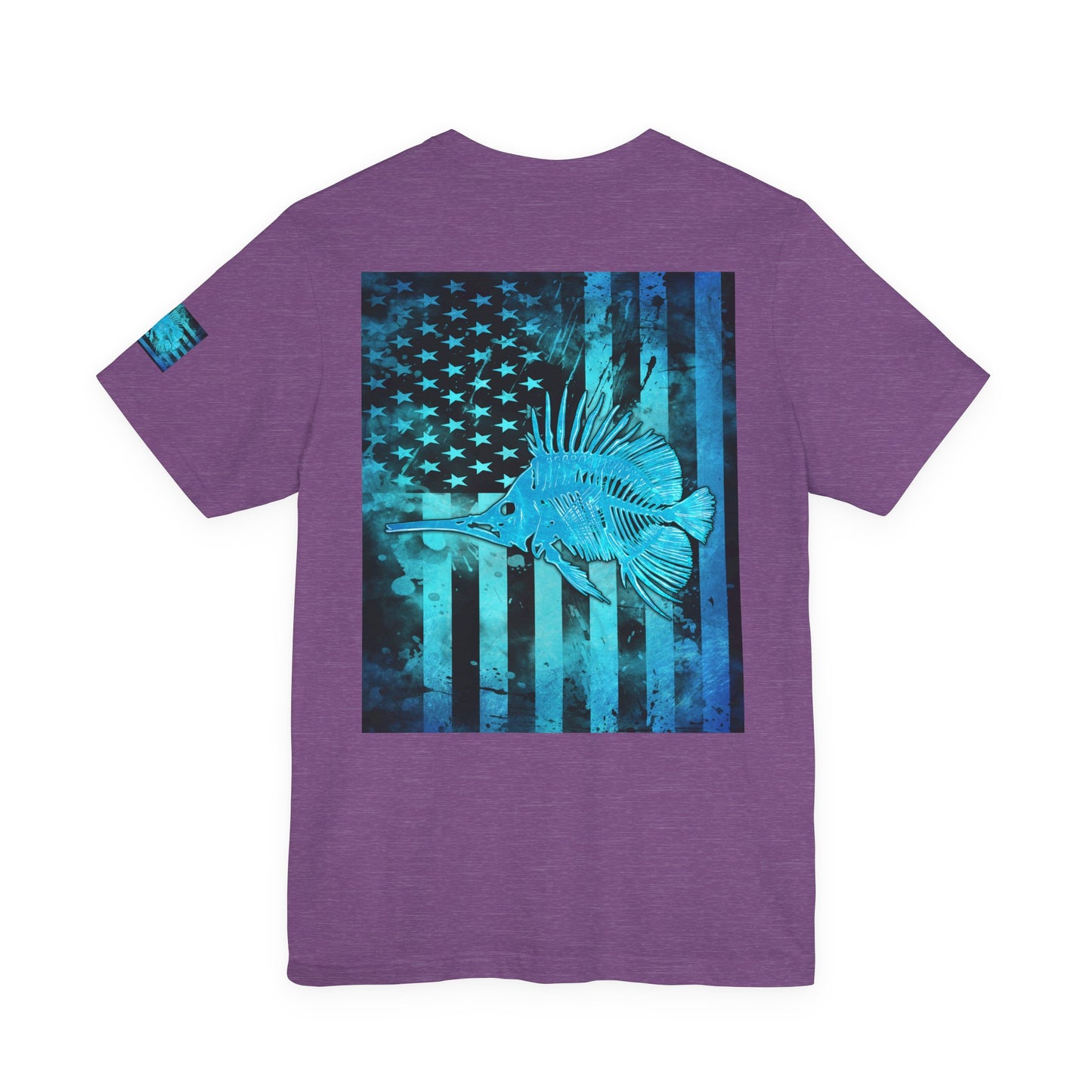 Fishing Angler American Flag Tee, Patriotic USA Shirt, Vintage American Flag