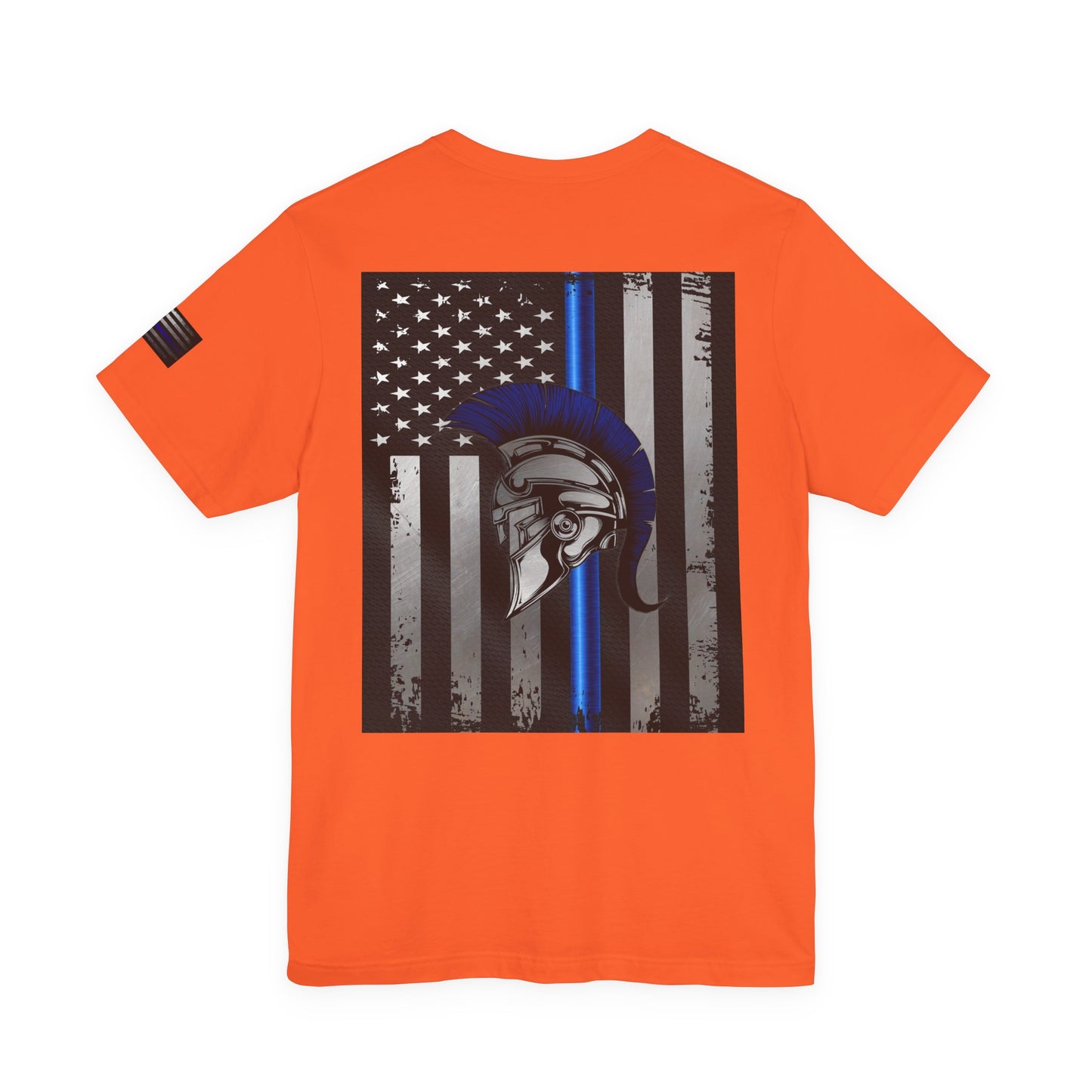 Spartan Thin Blue Line American Flag T-Shirt – Honor & Valor Police Tribute Tee