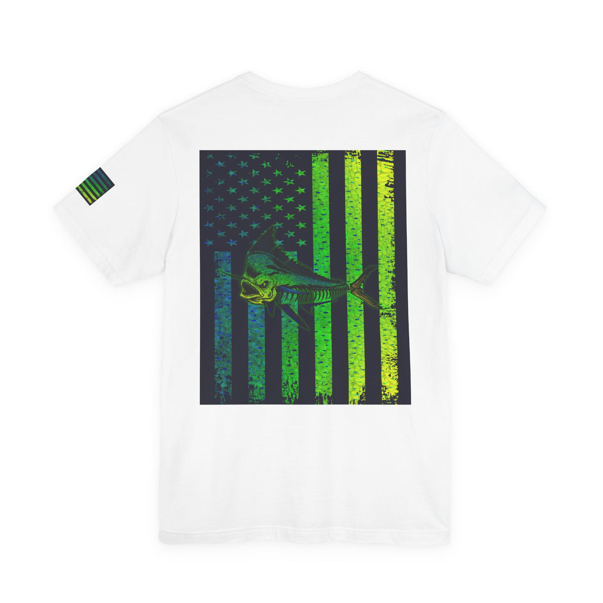 Mahi Angler Grunge American Flag Tee, Patriotic USA Shirt, Vintage American Flag