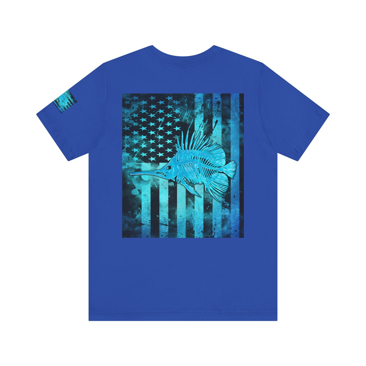 Fishing Angler American Flag Tee, Patriotic USA Shirt, Vintage American Flag
