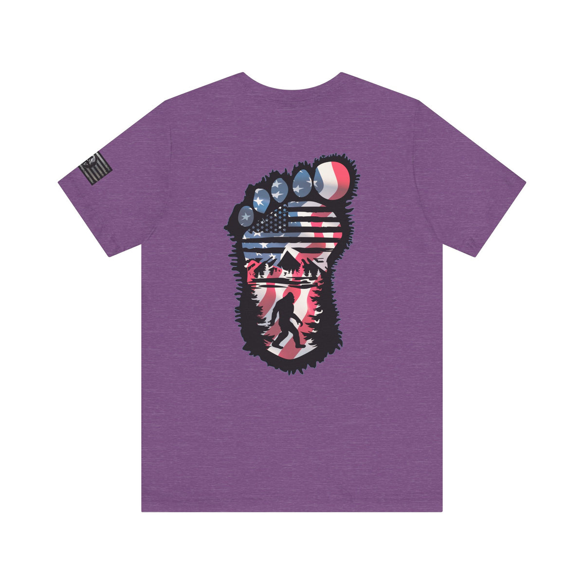 Bigfoot American Flag Adventure-Ready Unisex Tee, Perfect for Campouts, Gifts, Outdoor Wear