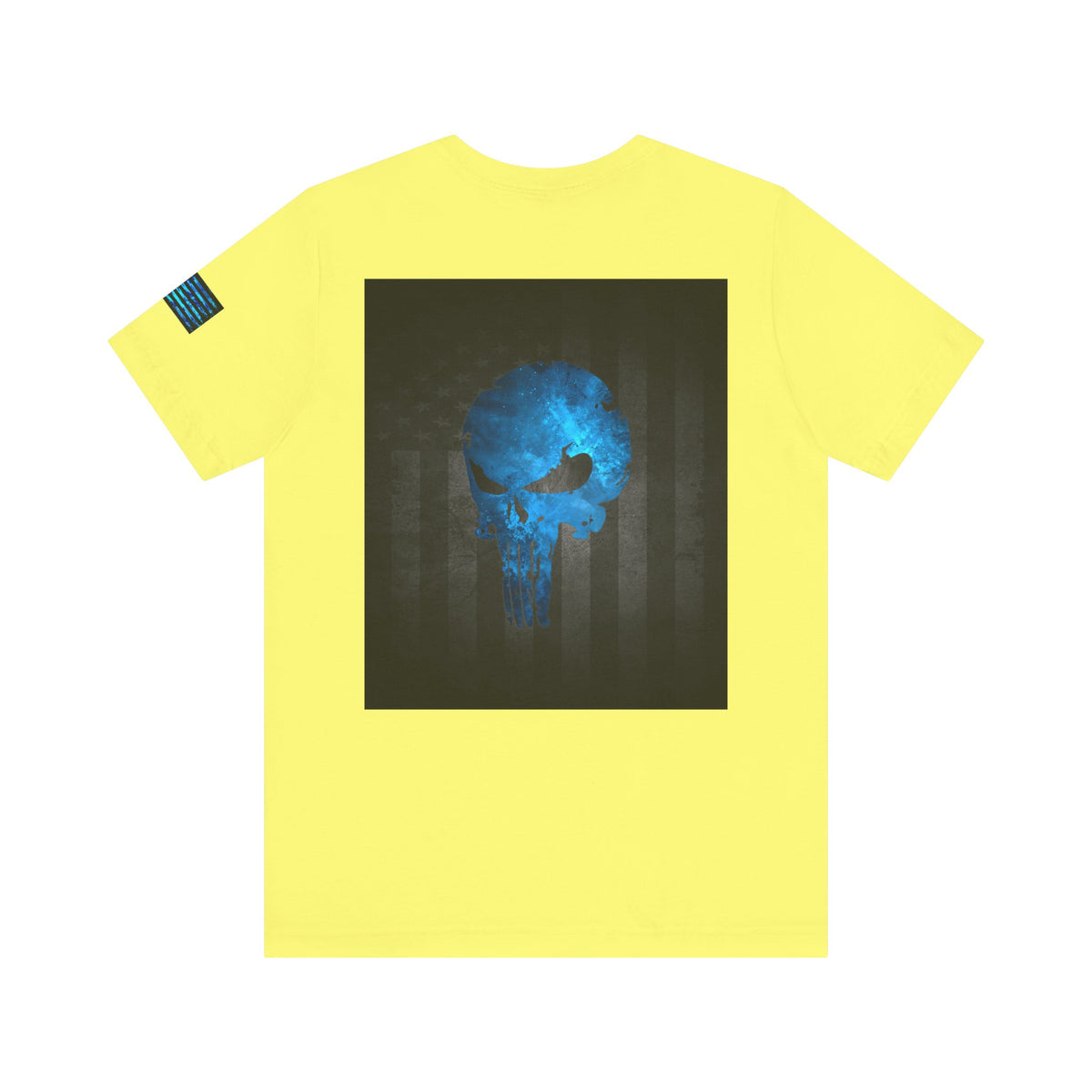 Blue Grunge Punisher Skull – Neon Grunge Vigilante Graphic for Shirts, Decals & Prints